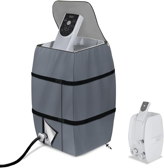 Hot Tub Spa Heater Pump Cover,Waterproof Hot Tub Insulated Pump Cover for Multiple Brands (Grey,Square)