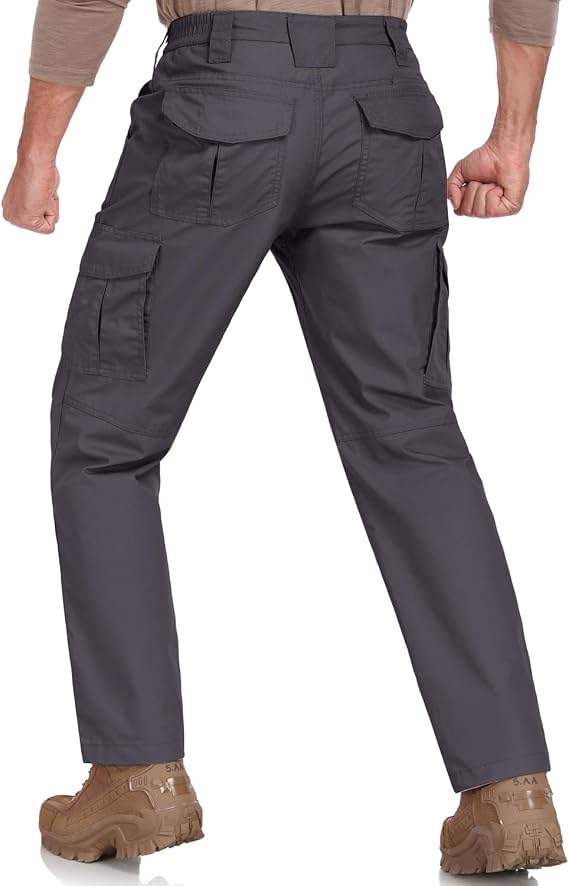 Men's Tactical Pants, Waterproof Rip-Resistant Cargo Pants with 9 Pockets for Hiking, Work, Camping,and Fishing.