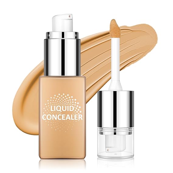 Liquid Concealer, Full Coverage Under Eye Concealer for Mature Skin -Medium