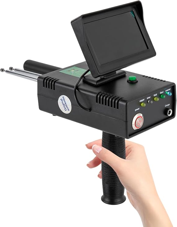 Professional Metal Detector Long Range Gold Detector with 3D LED Display, High Accuracy Underground Treasure Scanner for Gold Silver Diamond with Carrying Case