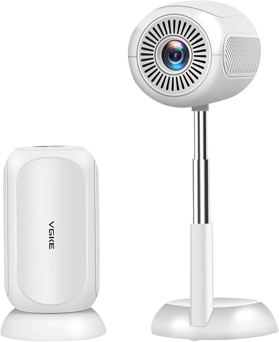 3D TOF Auto Focus & Built-in Android appsVGKE Mini Projector with WiFi 6 and Bluetooth, Auto Keystone Portable Projector Compatible with HDMI/USB/TV Stick for Home / Outdoor