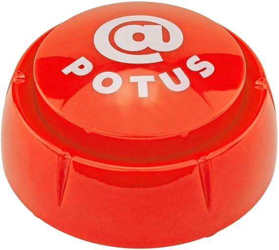 Fairly Odd Novelties TrumpedUp POTUS Tweet Button, 10 Sayings Funny Donald Trump Political Humor Gift, red