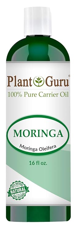 Plant Guru Moringa Seed Oil 16 oz. Cold Pressed 100% Pure Natural - Skin, Body And Face. Great for Hair & More!