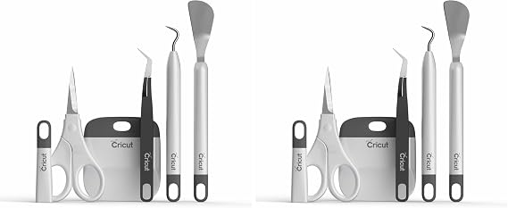 Cricut Basic Tool Set - 5-Piece Precision Tool Kit for Crafting and DIYs, Perfect for Vinyl, Paper & Iron-on Projects, Great Companion for Cricut Cutting Machines, Gray (Pack of 2)