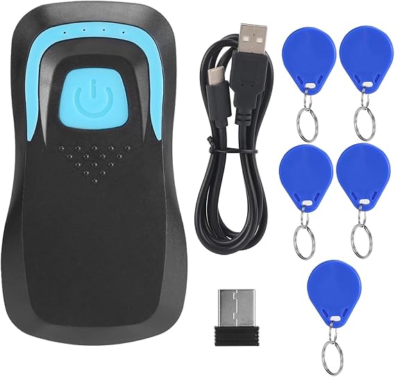 RFID ID/IC Card Reader Bluetooth Card Reader Code Scanner 13.56M/125Khz Frequency for/iOS/Android Bluetooth Devices(IC-Black)
