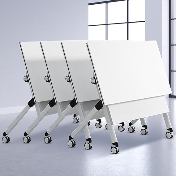 Conference Table Foldable Meeting Tables, Conference Rooms Training Rooms Flip Top Mobile Training Table, Rolling Meeting Table with Caster Wheels, Suitable for Office,Meeting Room
