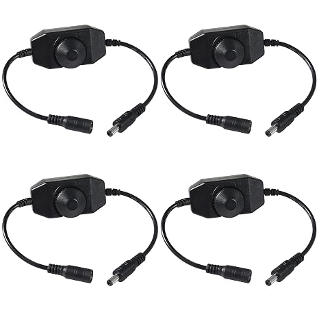 DIANN 4pcs Mini LED Brightness Dimmer Controller DC 12V-24V for 3528 5050 5630 5730 3014 Dimmer LED Light Single Color LED Strip