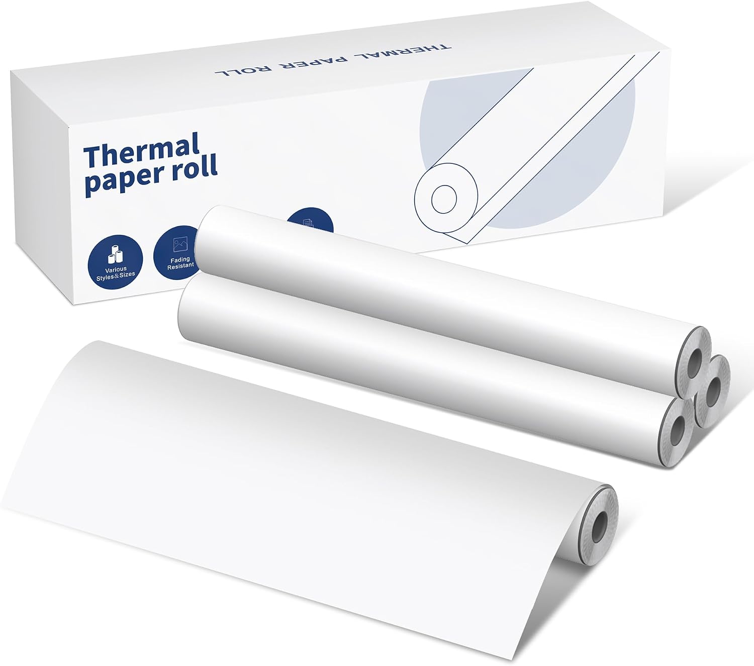 Thermal Printer Paper 8.5 x 11 Inch, Thermal Printing Paper, US Letter Paper Compatible with M831, M832, M833, M834, M835, PR-20 Portable Printer, Size 8.5 x 11, 4 Rolls
