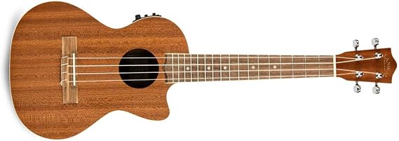 Lanikai MA-CET 4 String Ukulele, Acoustic Electric Tenor Cutaway Mahogany Ukulele, with Fishman Kula Preamp