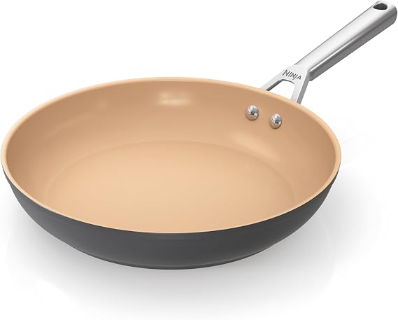 Ninja Extended Life 28cm Ceramic Frying Pan, Terracotta & Grey CW90028EUI