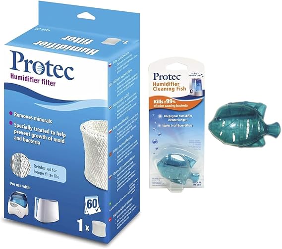 Protec Humidifier Filter Cartridge and Tank Cleaner Bundle (Packaging May Vary)