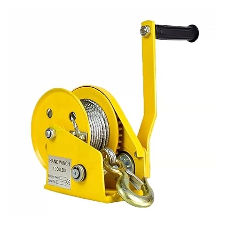 Electric Winch, 1200lbs Hand Crank Two-way Self-locking Manual Winch Household Small Portable Traction Hoist With Brake Manual Winch,for Garage, Warehouses, Factories(With 20M rope)