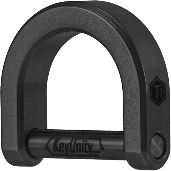 KeyUnity KA17 Titanium D Ring Key Shackle, U Shape Key Ring Horseshoe Clasp for Car Fob, DIY Leather Key Organizer Keychain