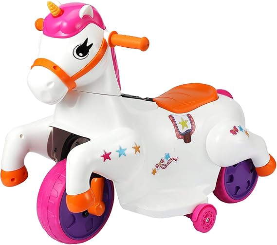 Ride-on Unicorn Toy for Kids 3-6 - Electric Rocking Horse, 6V