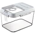 Large Capacity Flip Top Rice Bucket, Sealed Humidity Proof Grain Container Storage Box, Cereal Dispenser Dry Food Canisters