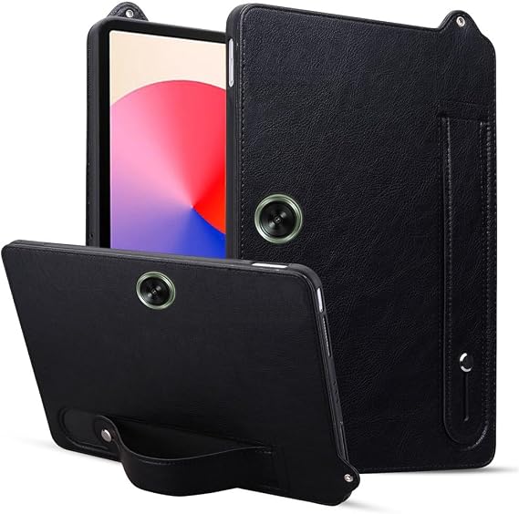 for OnePlus Pad Go Tablet Case 11.35" Slim & Lightweight Soft TPU Case with Wristband Kickstand Case Cover - Black