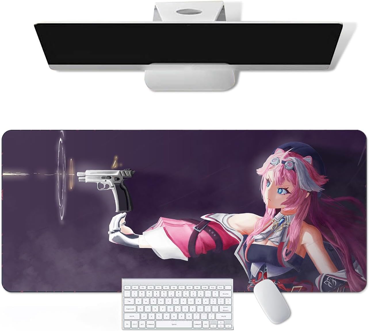 Anime Mouse Pad Hololive - Raora Panthera Anime Computer Keyboard Mouse Mat, Large Long Soft Rubber Base Non-Slip Surface, Office Desk Mat, Gaming Mousepad