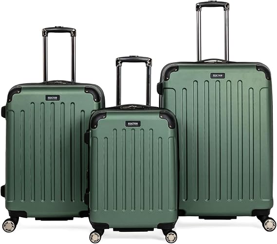 Kenneth Cole REACTION Renegade Luggage Expandable 8-Wheel Spinner Lightweight Hardside Suitcase, Cilantro, 3-Piece Set (20"/24"/28")