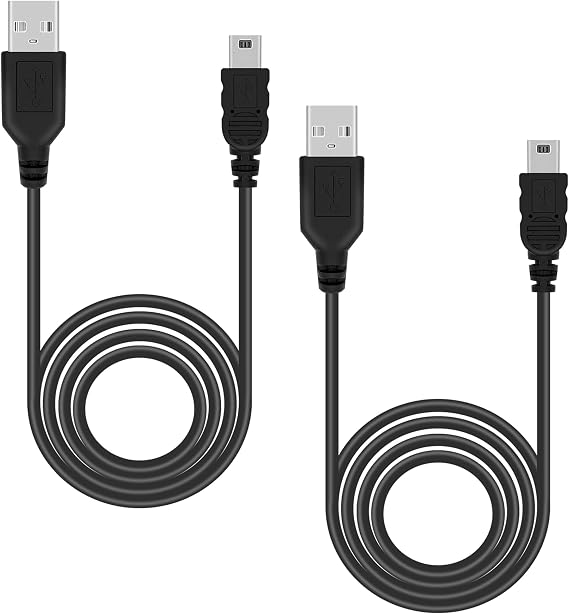 Mcbazel PS3 Charging Cable 2 Pieces 1 m Mini USB Cable for PS3/PS3 Slim/DualShock 3 Controller High Speed Data Transfer Fast Charging for PS3 Controllers and USB Devices