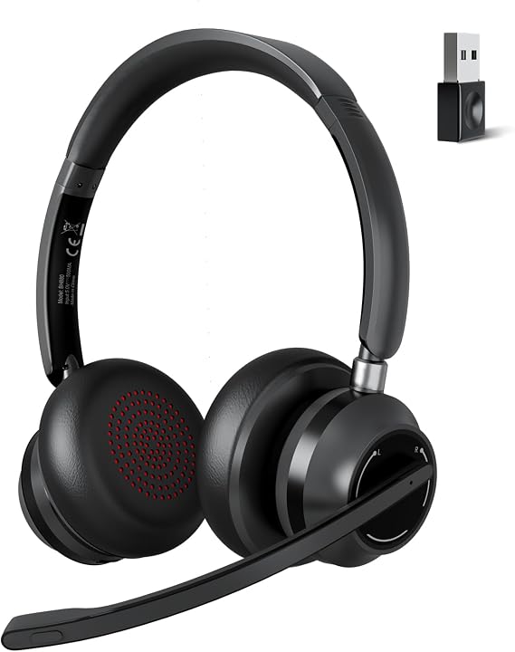 Blue Air Bluetooth Headset with Mic for Work, Call Center Headphones
