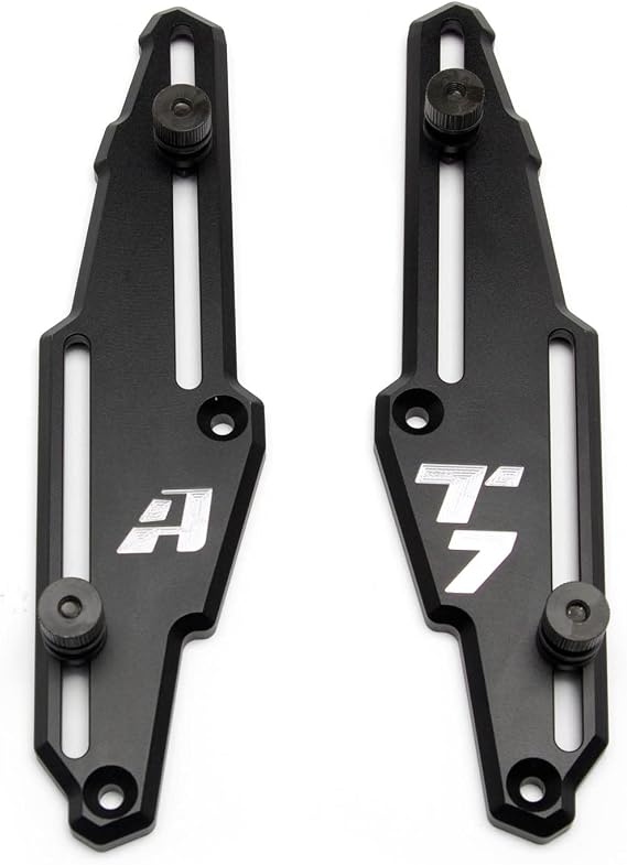 AltRider Adjustable Windscreen Risers Compatible with Yamaha Tenere 700 (20192024) 100mm Lift, CNC 6061 Aluminum, Tool-Free Adjustment, VC-3 Threadmate, Vibration-Resistant Windshield Adjusters