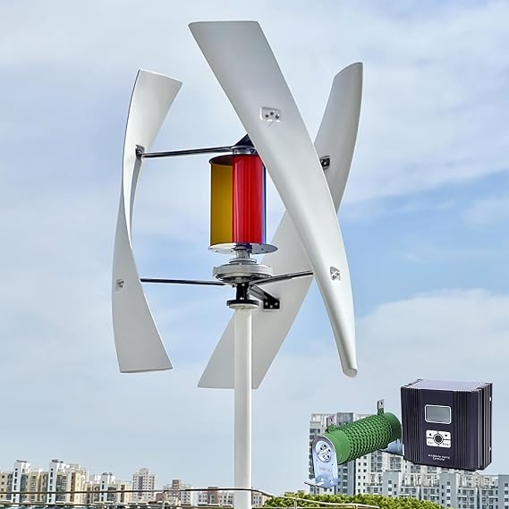 3000W Vertical Axis Maglev Wind Turbine Generator Wind Power Generator Kits with Wind Solar Hybrid MPPT Charge Controller