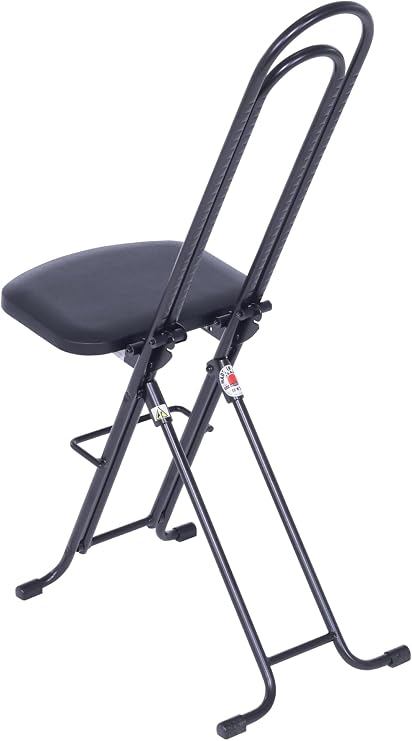 Vestil CPRO-800LP Steel Height Ergonomic Worker Chairs 18.5 In. to 35 In. 220 Lb. Capacity Black