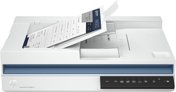 HP ScanJet Pro 2600 f1, White, Fast 2-Sided Scanning and Auto Document Feeder (20G05A)