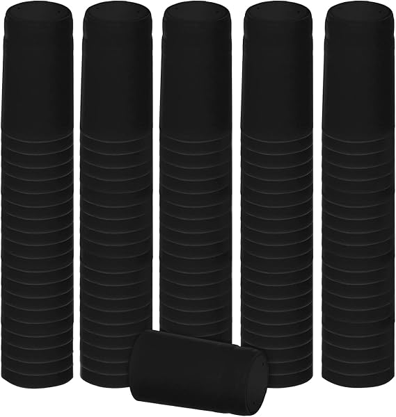 Black Matte PVC Shrink Caps 100 Per Pack