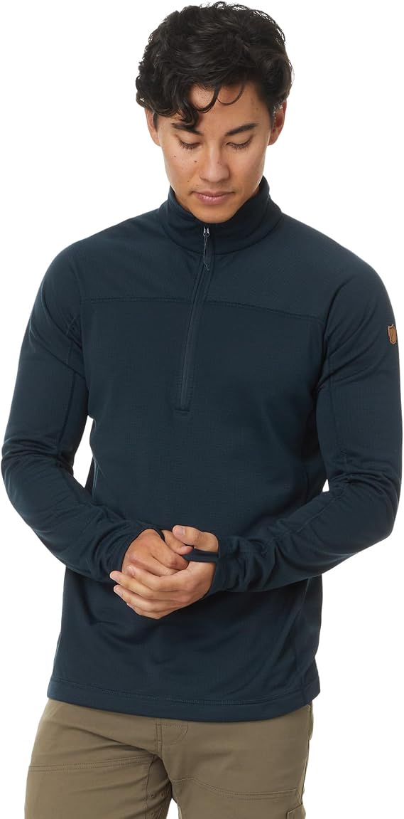 Fjallraven Abisko Lite Men's Half Zip Fleece - Breathable, Comfortable, Lightweight Fleece Warmth - Hiking, Trekking