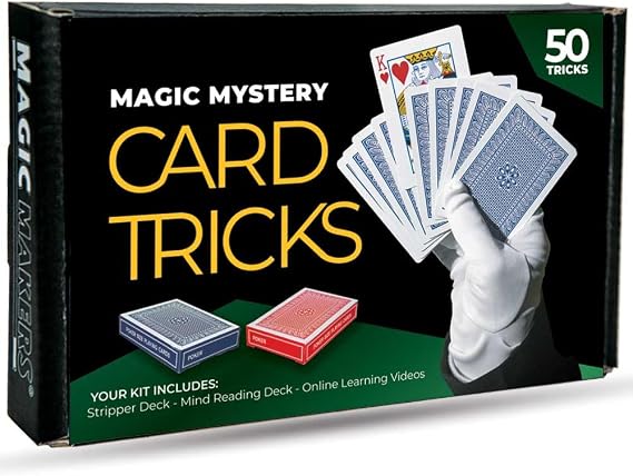 Magic Makers 50 Card Tricks Kit with 2 Decks Magic Mystery Cards