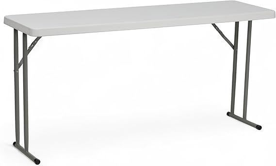 Flash Furniture 5 ft Plastic Folding Training Table, Granite White