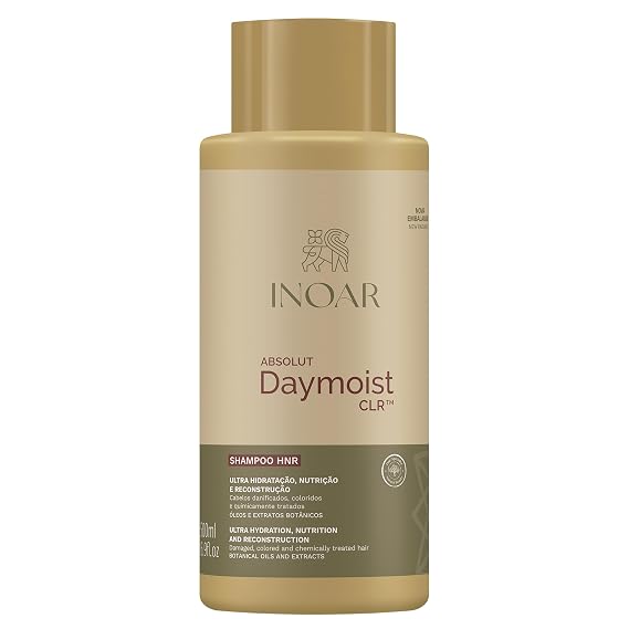 Inoar DayMoist Shampoo with Argan Oil Complex for Deep Hydration & Repair, 16.9 Fl Oz