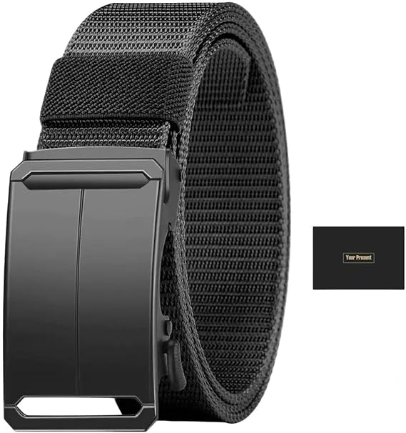 Stretch Tactical Belt for Men, Military Work Rigger Hiking 1.5" Elastic Nylon Web Ratchet Quick Release Belt