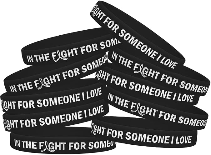 In the Fight for Someone I Love Silicone Wristband Bracelet for Cancer & Cause Awareness (10 Pack)