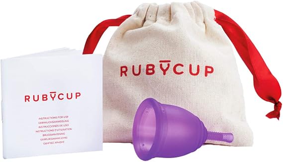 Ruby Cup - Reusable Menstrual Cup - Small (Light Flow) - Purple - Includes Cup Donation. Perfect for Beginners. Safe, Convenient & Eco-Friendly. Reliable Alternative to Tampons & Sanitary Towels
