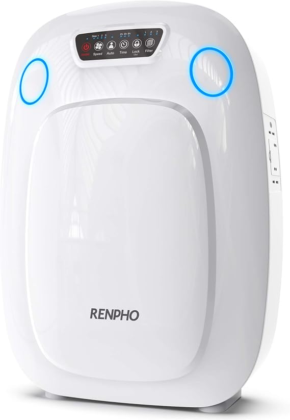 RENPHO H13 HEPA Air Purifier for Home Large Room 330 SQ.FT, Air Purifier for Allergies and Pets, Air Cleaner for Office Kitchen, Eliminate Odors Smoke Mold Pollen Dust for Bedroom, Auto Mode