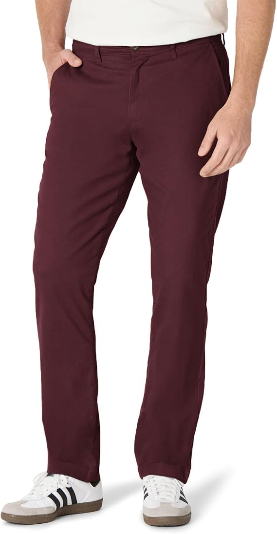 Amazon Essentials Men's Athletic-Fit Washed Comfort Stretch Chino Trousers