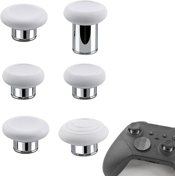 Xbox Elite Series 2 コントローラー用交換用メタルサムスティック、Eliteシリーズ2コアコントローラー用サムスティック、Eliteシリーズ2コントローラー交換用サムスティックホワイト