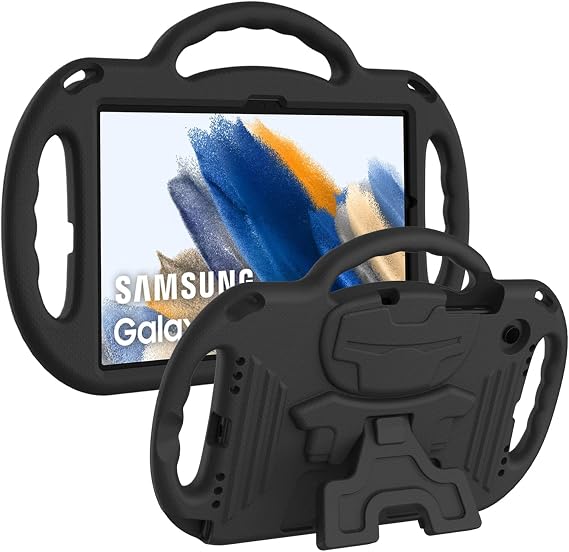 AVAWO Kids Case for Samsung Galaxy Tab A8 10.5 Inch 2021 (SM-X200/X205), With Strap, Light Weight Shock Proof Handle Stand, Black