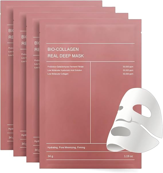 Bio Collagen Overnight Face Mask, 5Pcs Deep Hydrating Mask, Anti-Aging Night Treatment for Skincare, Reduces Fine Lines & Wrinkles, Minimizes Pores, Improves Skin Elasticity