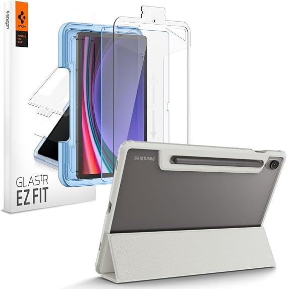 Spigen for Galaxy Tab S10 FE Case, Ultra Hybrid Pro with Tempered Glass Screen Protector, Galaxy Tab S9, Galaxy Tab S9 FE, Gray