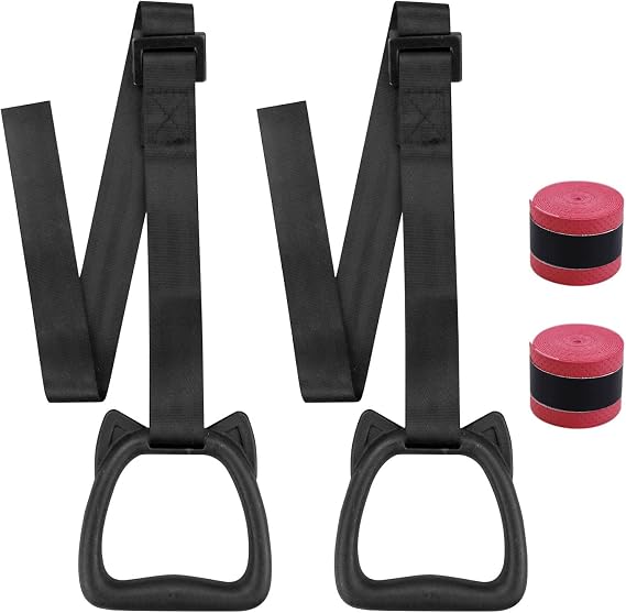 Adjustable Gymnastic Rings With Straps Exercise Strength Training Equipment Pull Up Rings Fitness Children Trapeze Bar Pull Up Gym Rings Kids Home Exercise Rings With Straps Safe Load-bearing 200KG