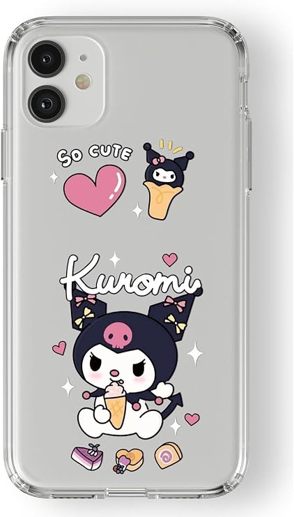 Multitronic Iphone 11 ile Uyumlu Kuromi Tasarım Baskılı Şeffaf Kılıf