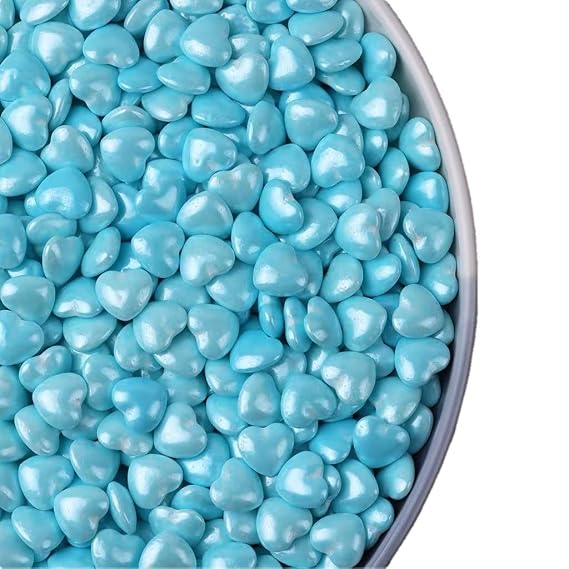 Christmas Blue Sprinkles Heart Cake Sprinkles130g 4.6OZ,Cookie Sprinkles,Sugar Pearl, Edible Candy Pearls for Cake Cupcake Decorationg (Blue)