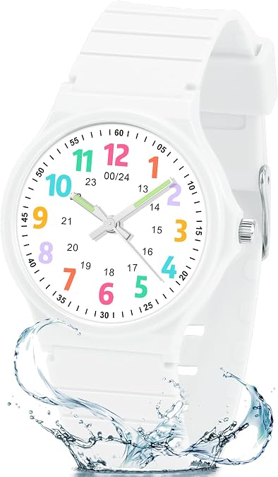 Juboos Kids Watch Analog for Boys Girls Toddler 3-12 Learning Time