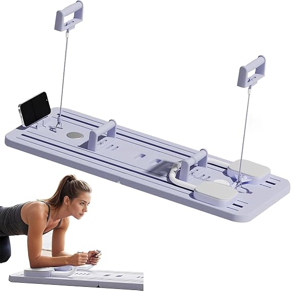 Upgraded Ab Roller Wheel Training Board With Elbow Support,Multi-Functional Ab Wheel Roller, Automatic Rebound Abdominal Board Core Trainer Ab Exercise Machine Home Workout Equipment (Black)(Purple)