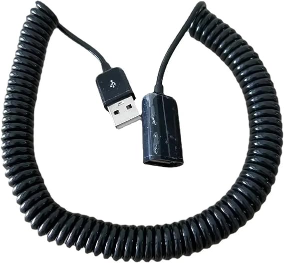 ZHANGLH USB 2.0 Spring Telescopic Data Extension Cable Male to Female for Camera Devices 300CM