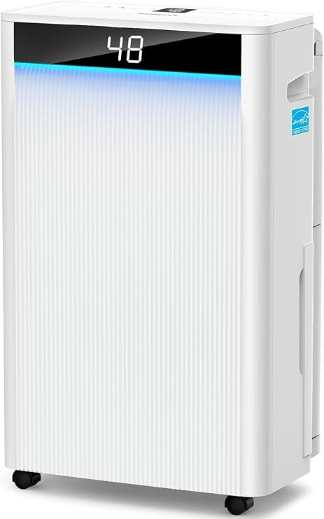 4500 Sq. Ft Energy Star 2025 Dehumidifier for Basement, Dehumidifier for Home with Drain Hose, Intelligent Humidity Control, Ultra Quiet 35 dB, Dehumidifier for Bathroom, Bedroom, Office