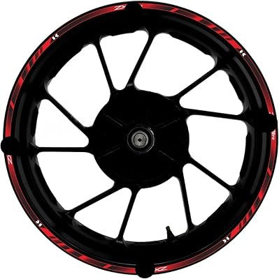 Wheel Stickers for K&awasaki for N&INJA for ZX-6R for ZX6R 636 599 Motorcycle 17 Inch Front Rear Decal Wheel Hub Waterproof Reflective Rim Stickers DecalsRed